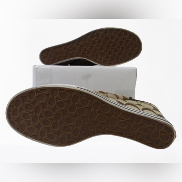 Coach Tarrah Brown Platform Wedge Heels Peeptoe Sandals Size 8 B - Picture 8 of 8